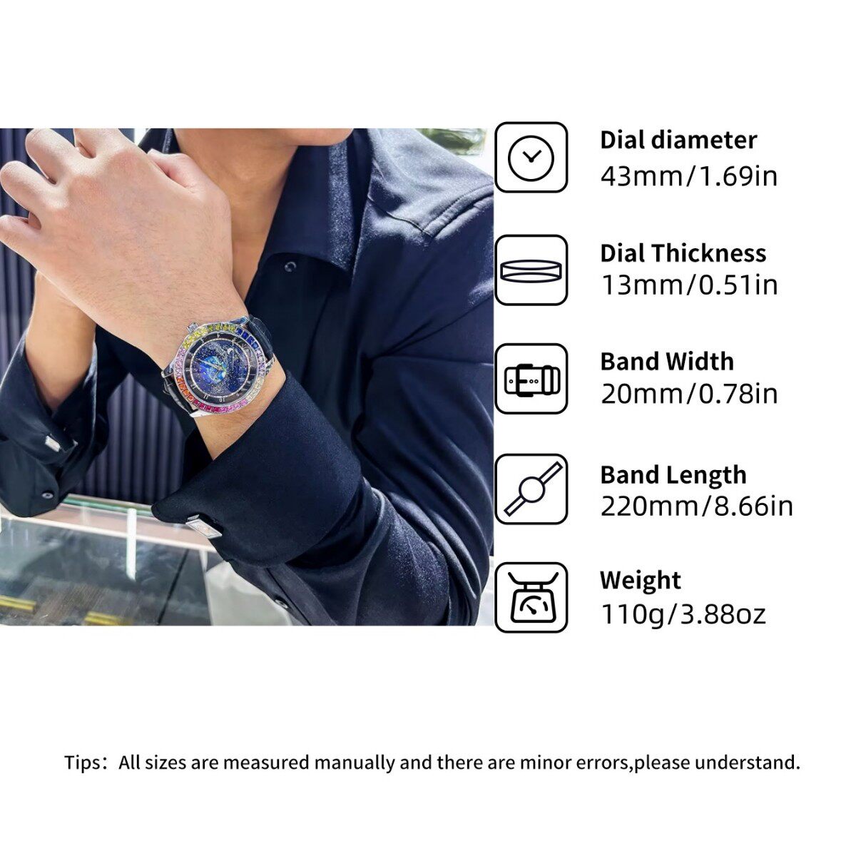 AOKULASIC starry sky color diamond automatic mechanical watch