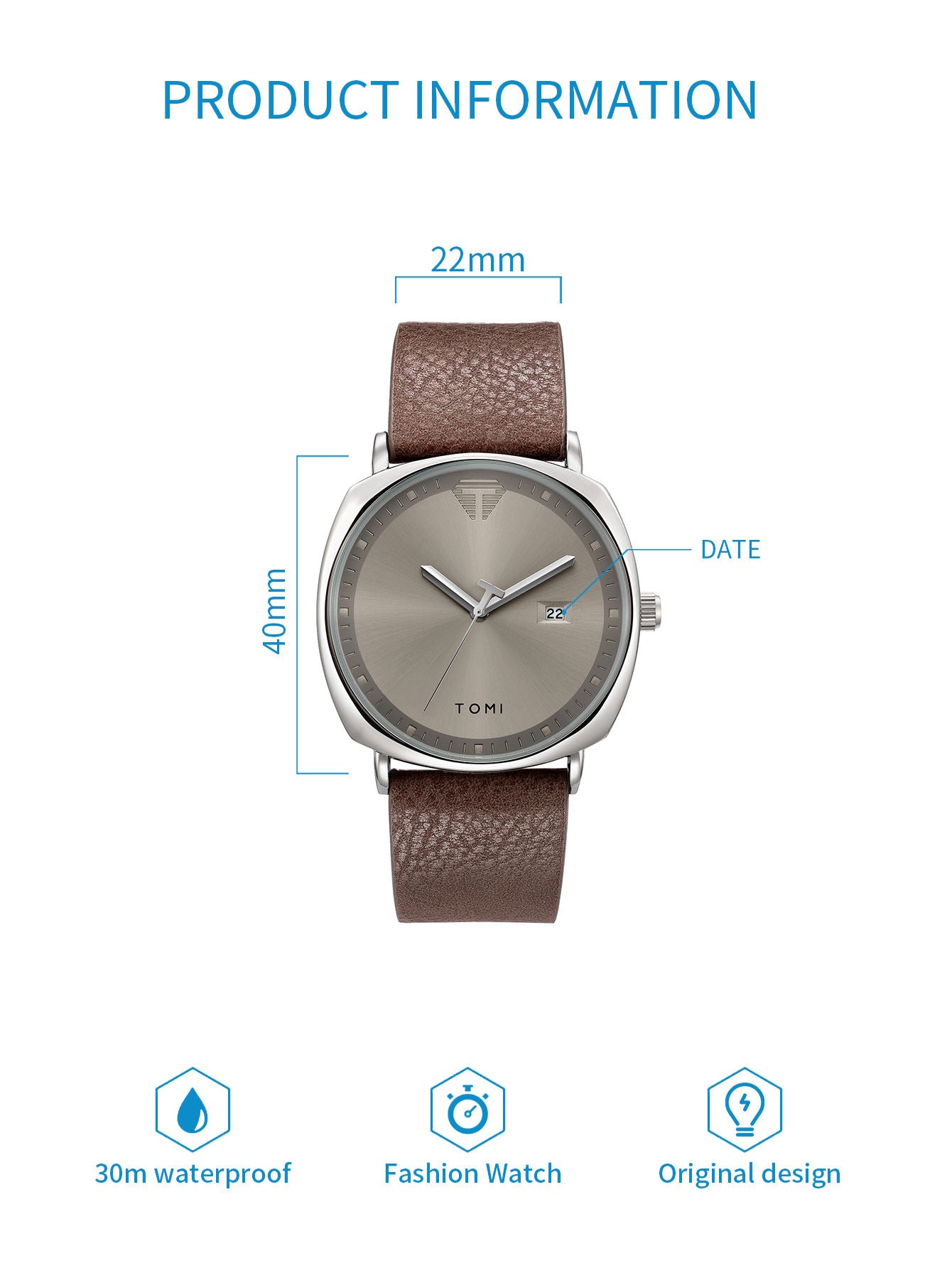 TOMI T-044 Men's quartz watch