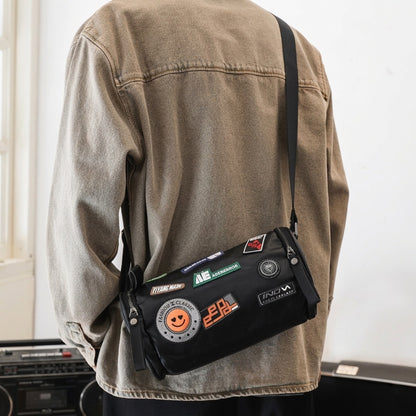 Retro Vibe Patchwork Barrel Bag