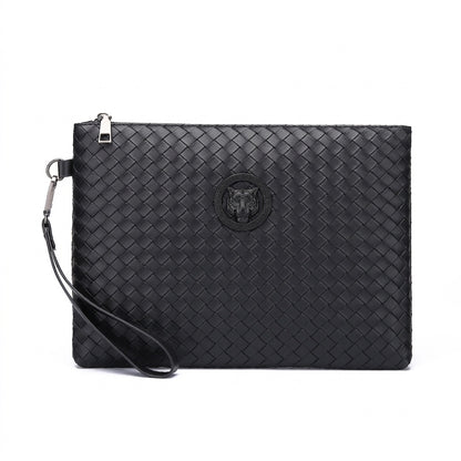 Men's Woven Tiger Head Clutch Bag