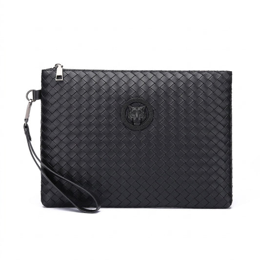 Men's Woven Tiger Head Clutch Bag