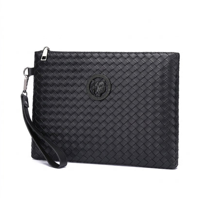 Men's Woven Tiger Head Clutch Bag