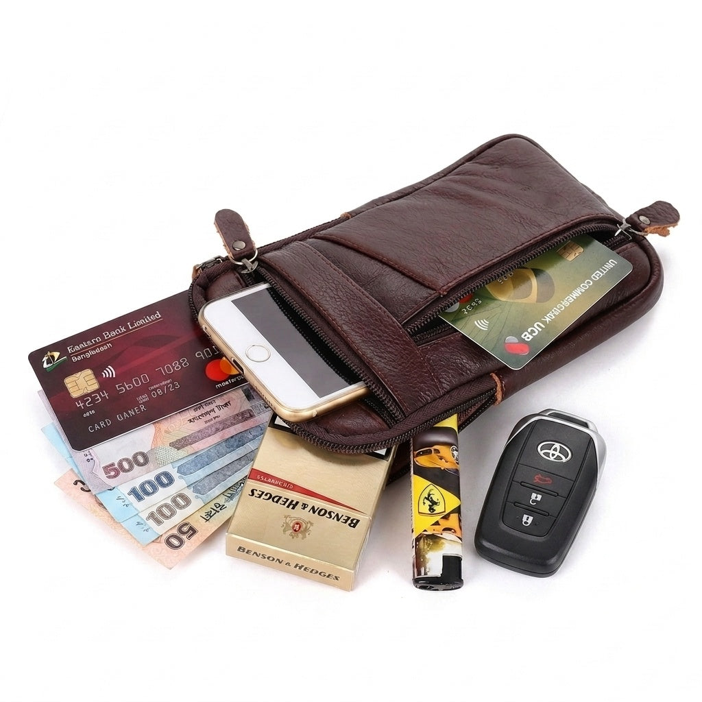 Genuine Leather Waist & Crossbody Bag