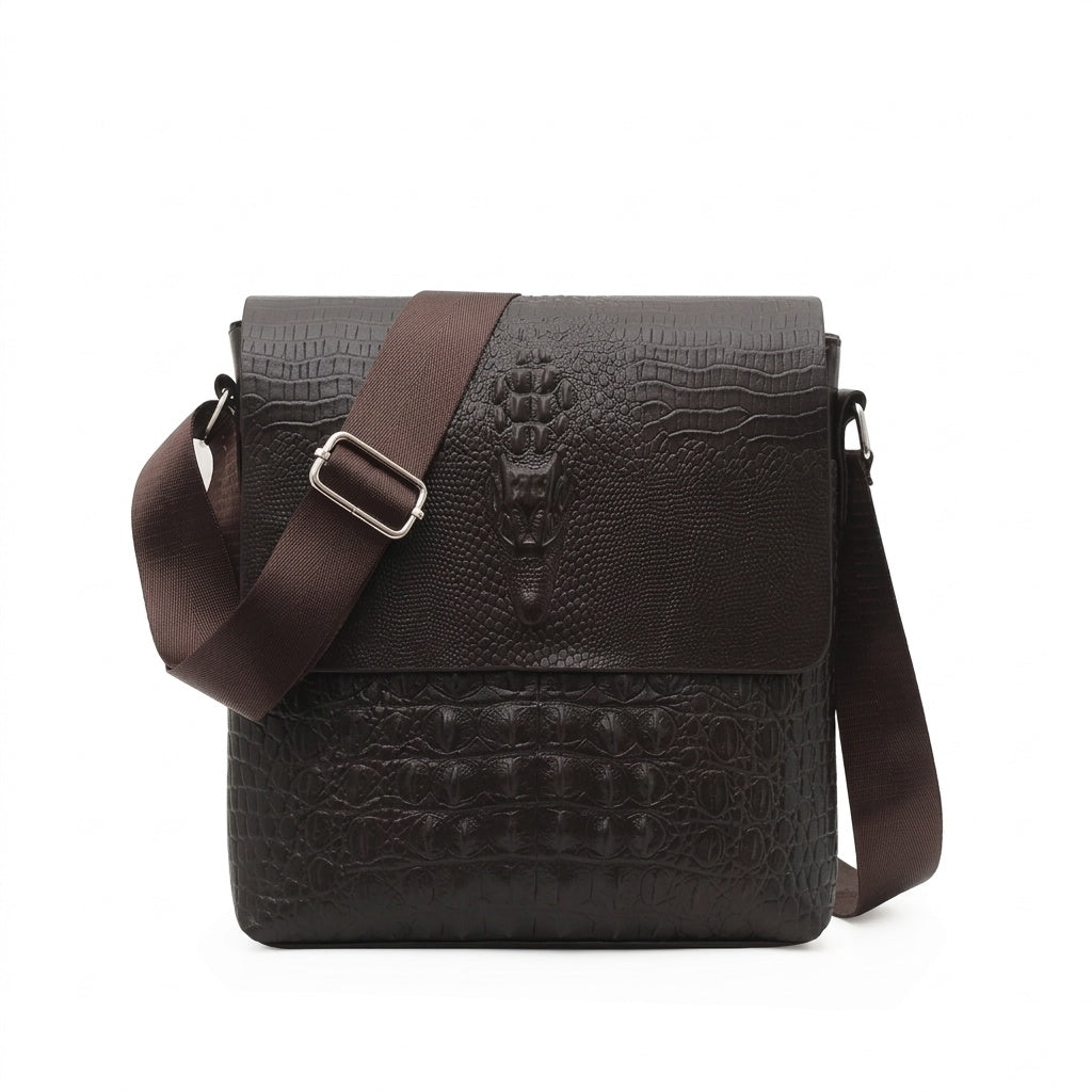 Executive Crocodile Pattern Shoulder Bag