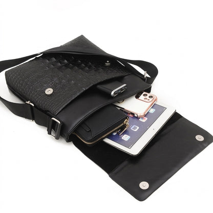 Executive Crocodile Pattern Shoulder Bag