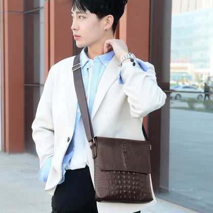 Executive Crocodile Pattern Shoulder Bag