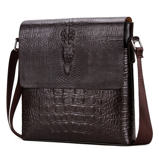 Executive Crocodile Pattern Shoulder Bag