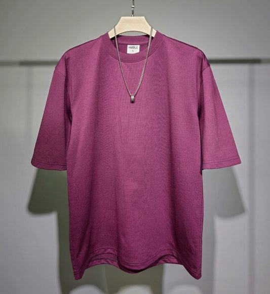 DROP SHOULDER T-SHIRT (MAROON BURGUNDY)
