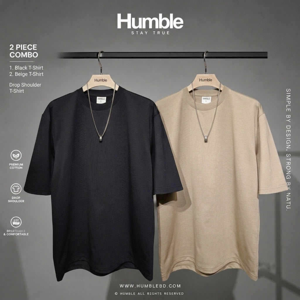 DROP SHOULDER T-SHIRT COMBO