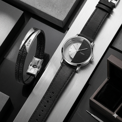 TOMI T-080 men's quartz watch with bracelet