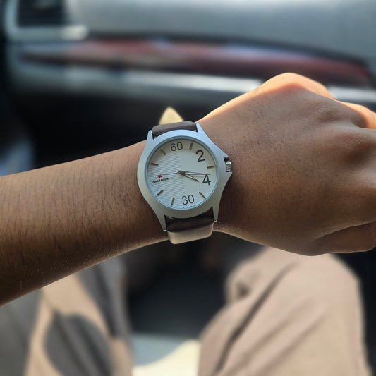 Fastrack LM45 Men's Watch (White:Brown)