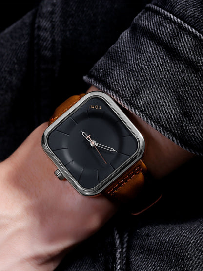 TOMI T-093 square men's premium quartz watch