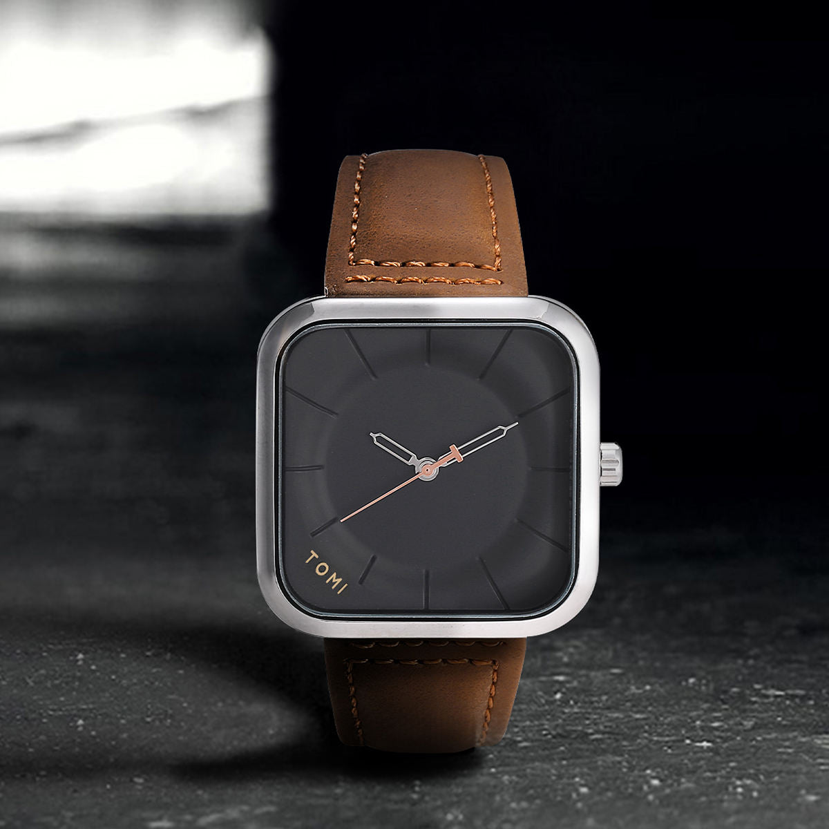 TOMI T-093 square men's premium quartz watch