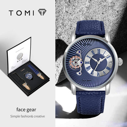 TOMI T-104 Face gear dual strap luxury men's watch