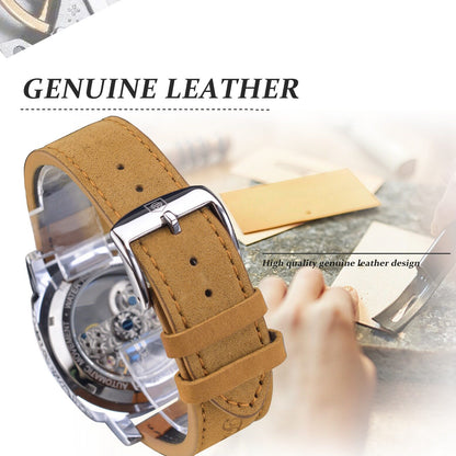 New forsining men's fashion retro carved hollow automatic mechanical watch