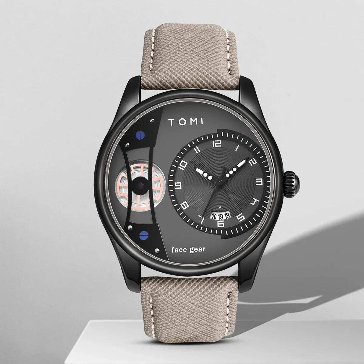 TOMI T-105 Face Gear dual strap luxury men's watch