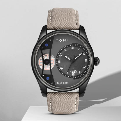TOMI T-105 Face Gear dual strap luxury men's watch