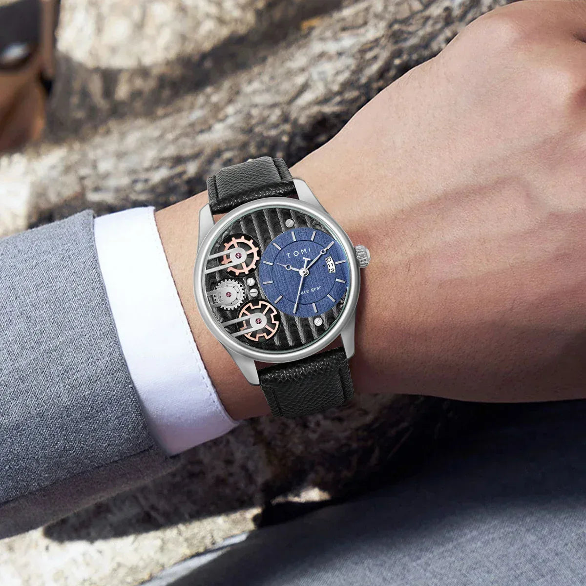 TOMI  T-106 Face Gear dual strap men's watch