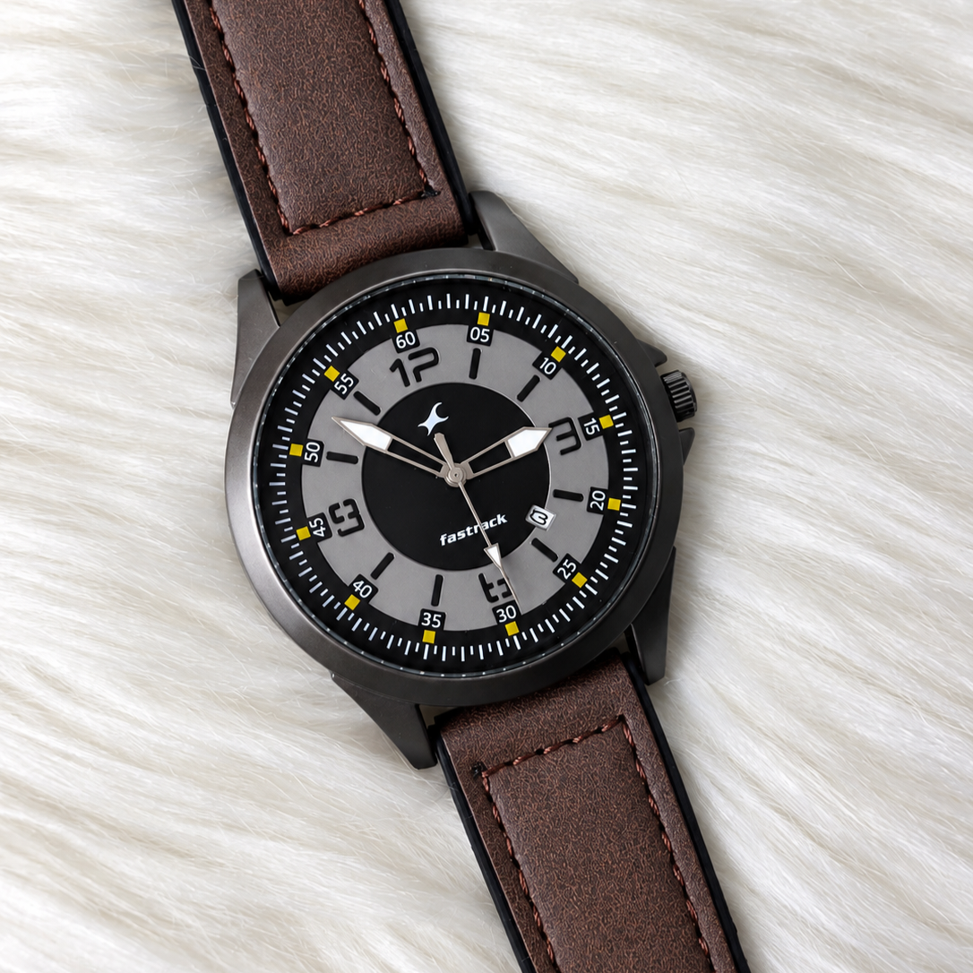 Fastrack KL04 Men's Watch (Black:Brown)
