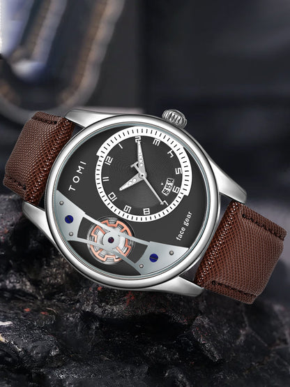 TOMI T-105 Face Gear dual strap luxury men's watch