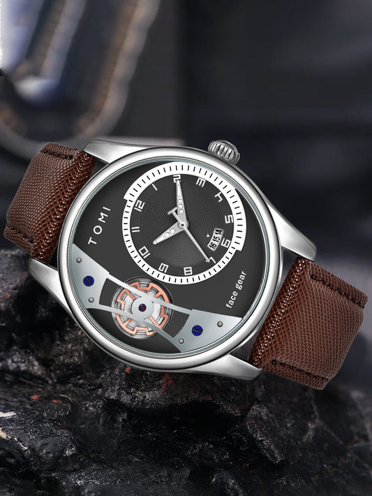 TOMI T-105 Face Gear dual strap luxury men's watch